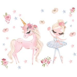 Kids Unicorn and Ballerina Wall Stickers