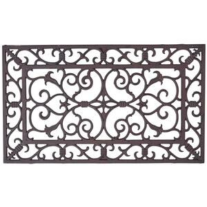 Brown Rectangular Parisian Design Doormat Cast Iron
