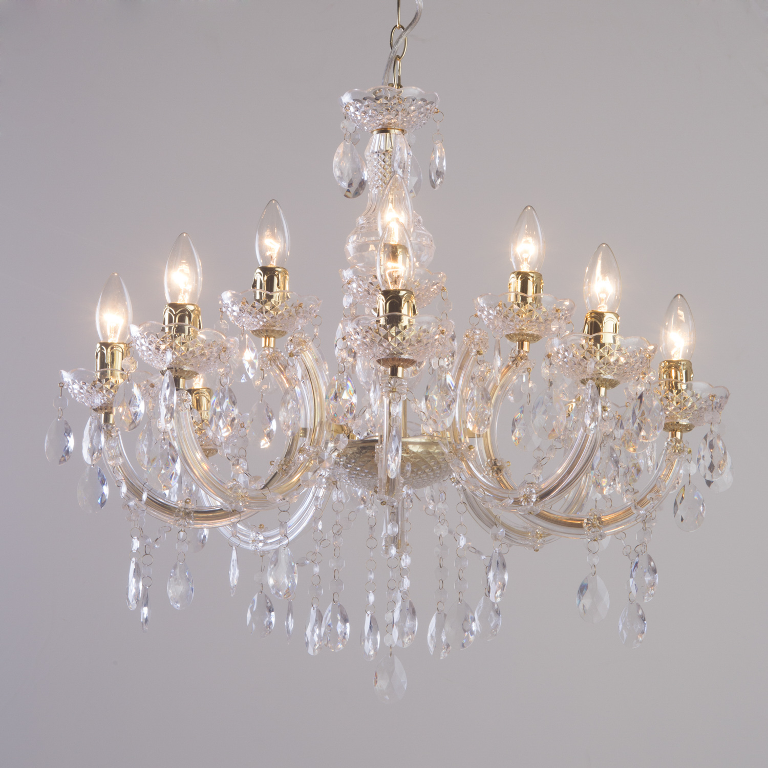 Marie Therese 12 Light Chandelier - Brass