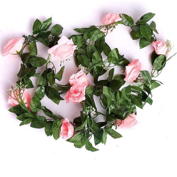 Best Artificial 7ft Baby Pink Silk Rose Garland