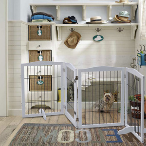 White / 224cm Wooden Folding Pet Playpen Safety Gate shot 3700770