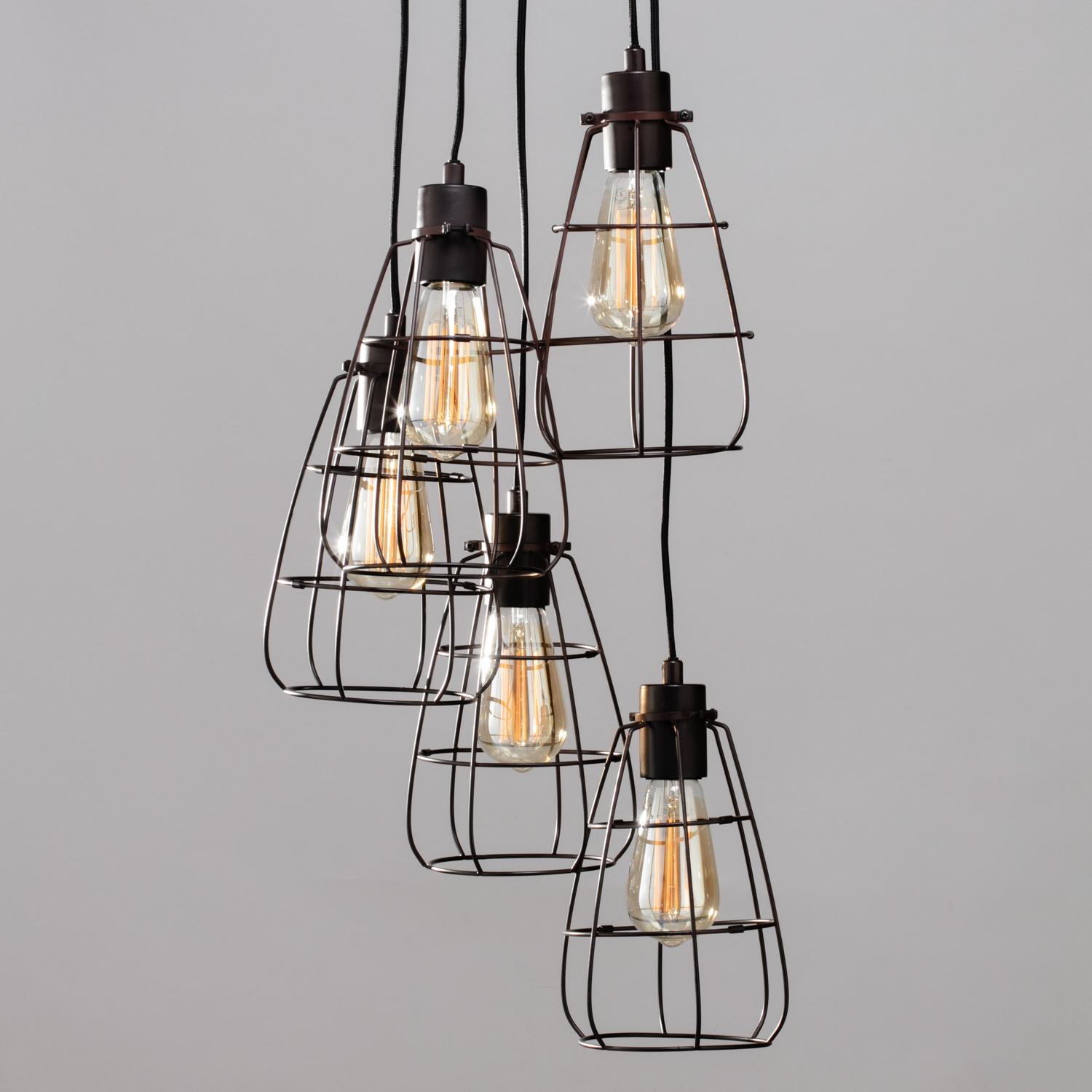 Drax 5 Light Ceiling Cluster Pendant - Bronze