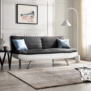 Orson 3 Seater Sofa Bed Duo Contrast Fabric Chrome Legs