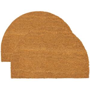 Nicola Spring Coir Half Moon Door Mats - 60 x 40cm - Classic - Pack of 2