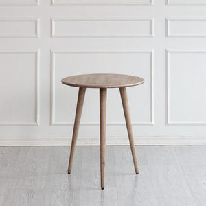 Greige Judy End Table Solid Wood Bedside Table for Living Room shot 4693882