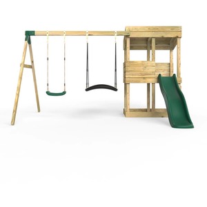 Badlands / 223cm Wooden Lookout Tower Playhouse with 6ft Slide shot 5042830