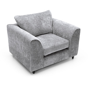 Light Grey Harriet Crushed Chenille Armchair Chair shot 5131070