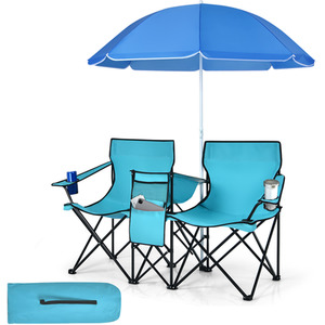 Folding Picnic Chairs with Umbrella Ice Bag