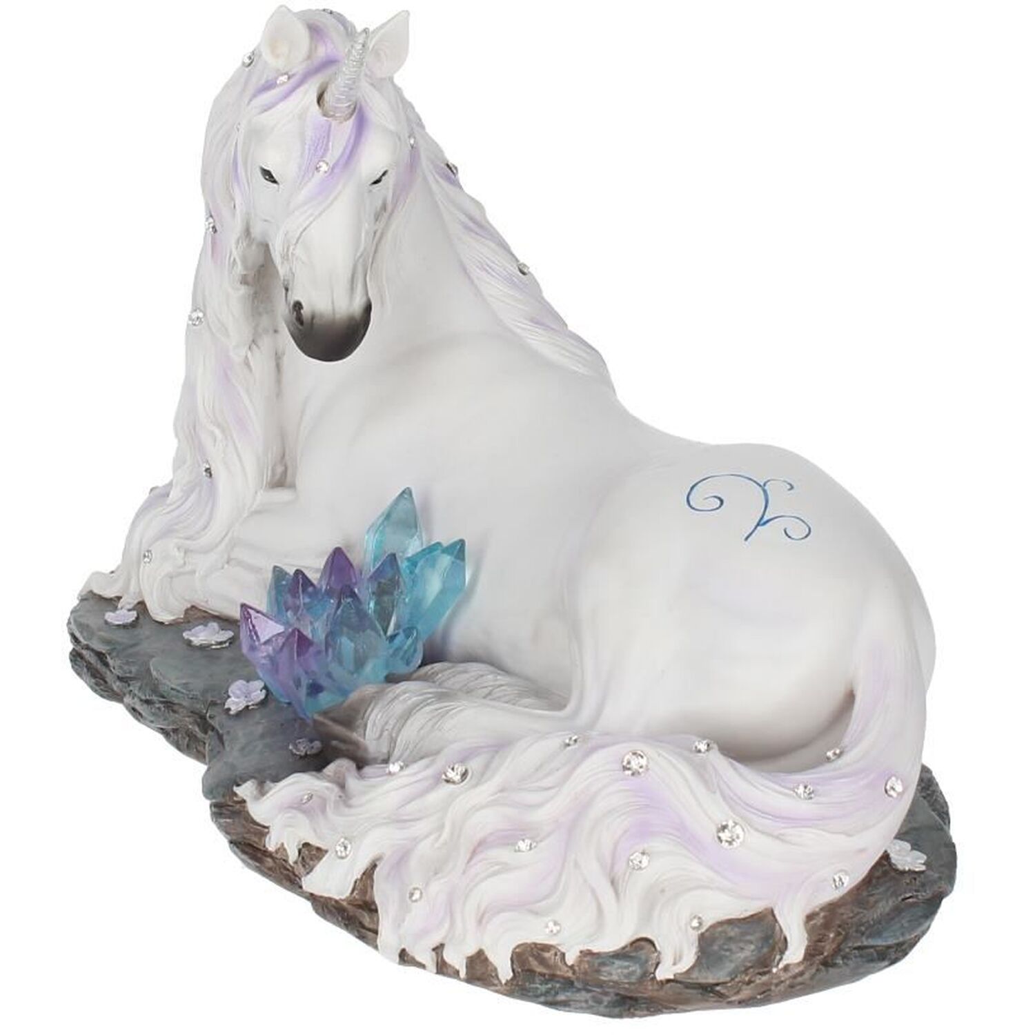 Jewelled Tranquillity Figurine White Unicorn and Crystal Ornament 19cm
