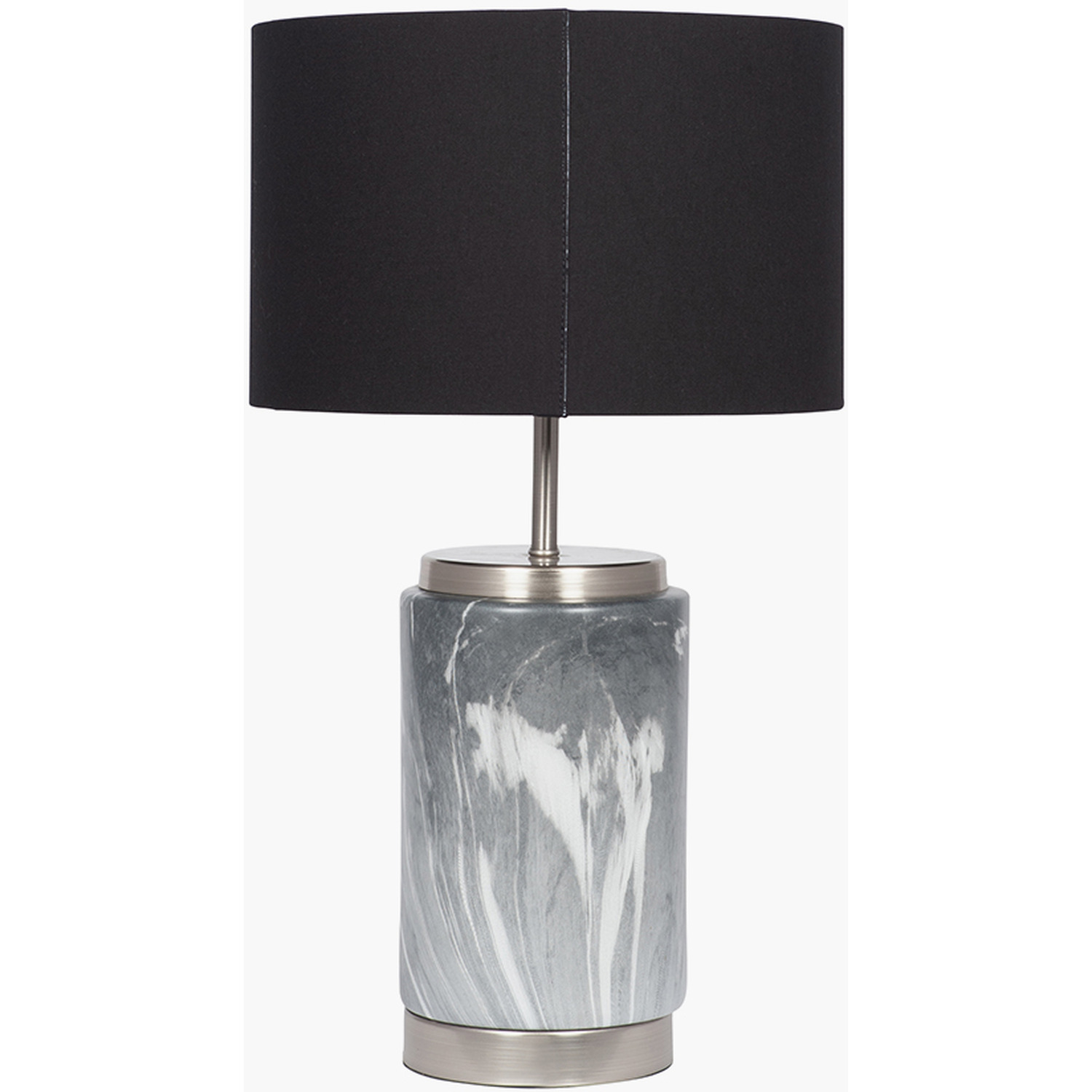 Art Deco Marble Effect Ceramic Table Lamp - Grey Marble Effect