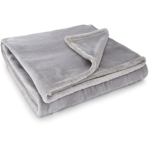 Martex Sheared Mink Polyester  Cool Grey Blanket