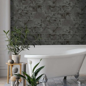 Odeon Marble Tile Brick Tiling On a Roll Vinyl Wallpaper