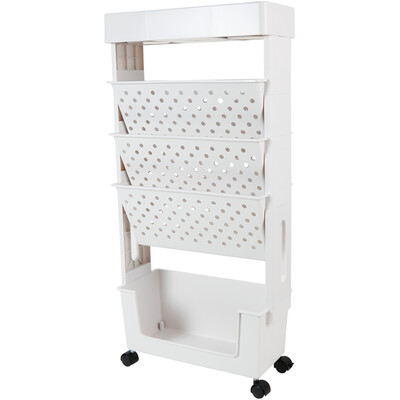 White Storage Organiser With Wheels