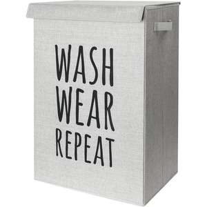 Light Grey Collapsible Laundry Basket With Handle Storage Basket shot 5740709