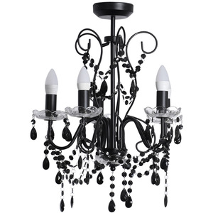 Viscount 5 Way Black Jewel Chandelier Ceiling Pendant Light