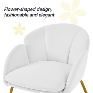 White Yaheetech Flower Shape Vanity Chair Accent Chair shot 6213461