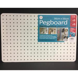 White Pegboard with 12 Hooks