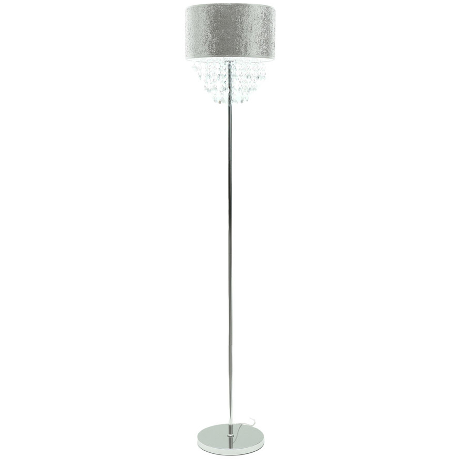 Bonita Silver Glitter Droplet Shade Floor Lamp - Silver / Yes