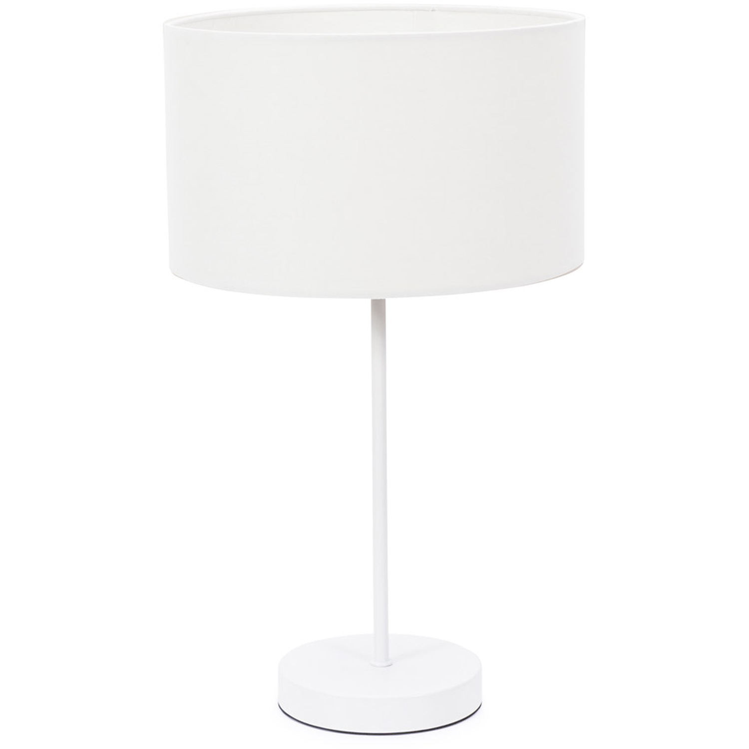 Charlie White Table Lamp Drum Shade - White / Bulb Included