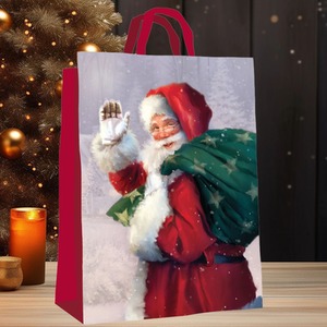 Jumbo Christmas Gift Bag Woven Traditional Father Christmas 67cm