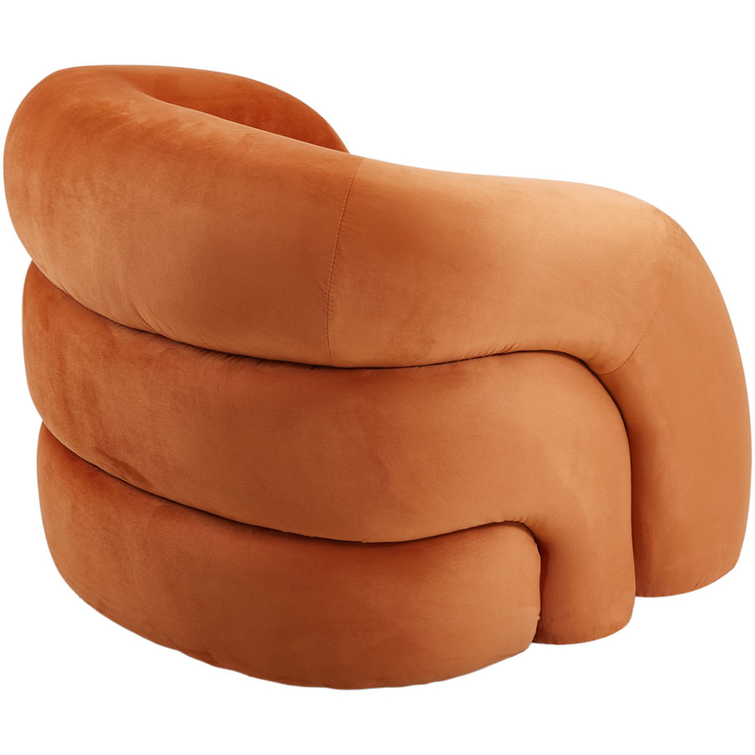 Upholstered Curved Snug Accent Chair - Orange