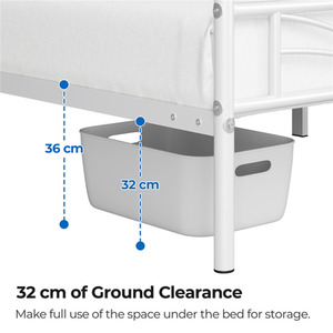 White / Single Metal Bed Frame with Cloud Design shot 7302351