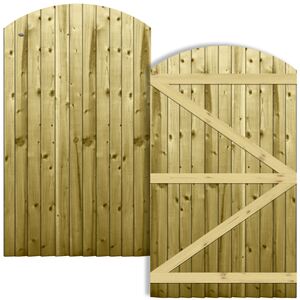 Overlapped Feather Edge Pathway Semi-Braced Arch Top Pedestrian Garden Gate