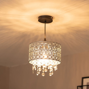 Enna Silver Easy Fit Moroccan Pendant Shade With Acrylic Jewel Droplets