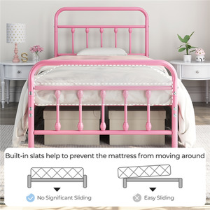 Pink / Single Yaheetech Vintage Metal Bed Frame shot 7718443