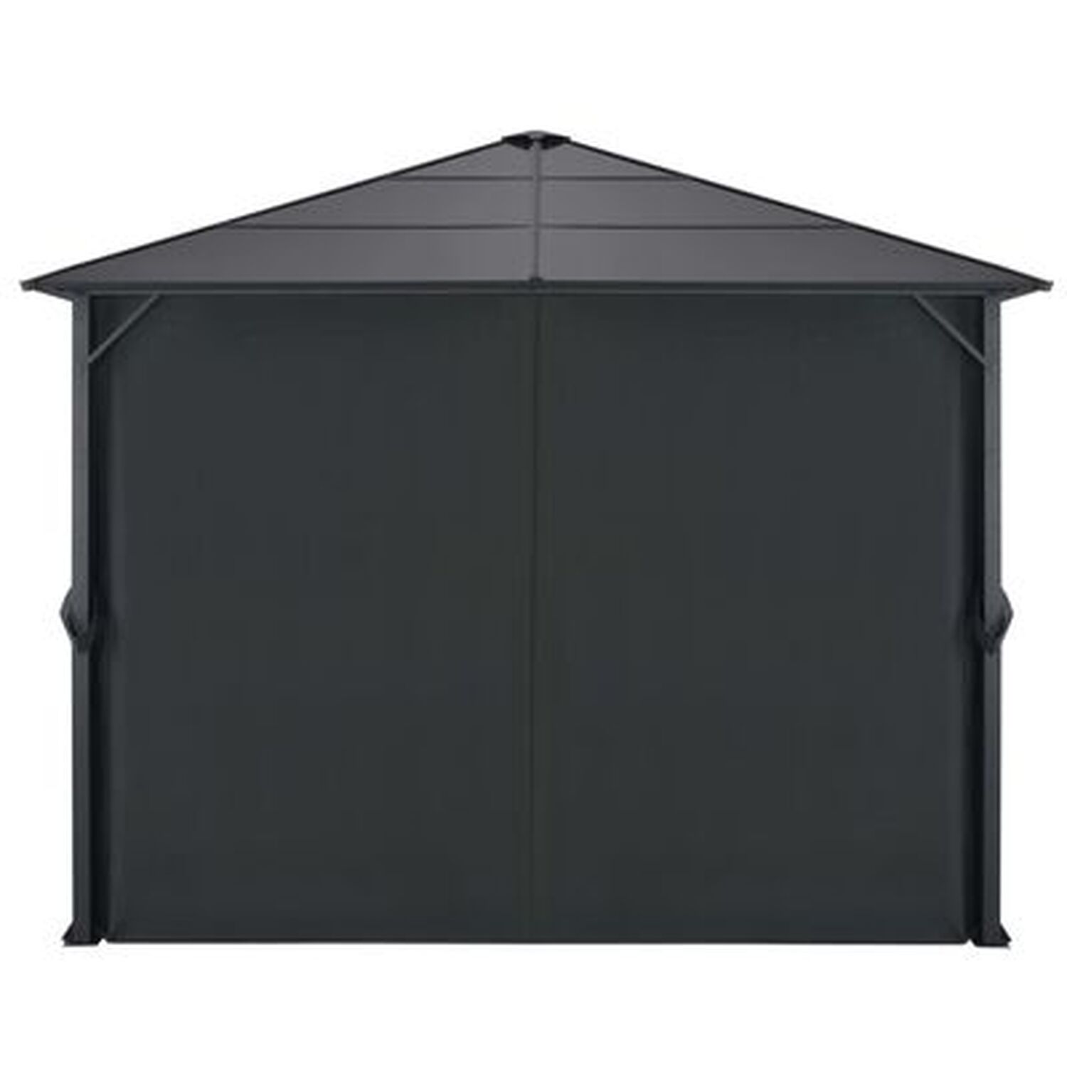 3 X 3m Aluminium Garden Pergola With Curtains - Black