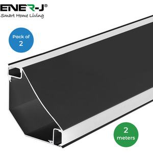 Gypsum LED Cove Light 45 Degree Corner Aluminum Profile Black 2 Meters