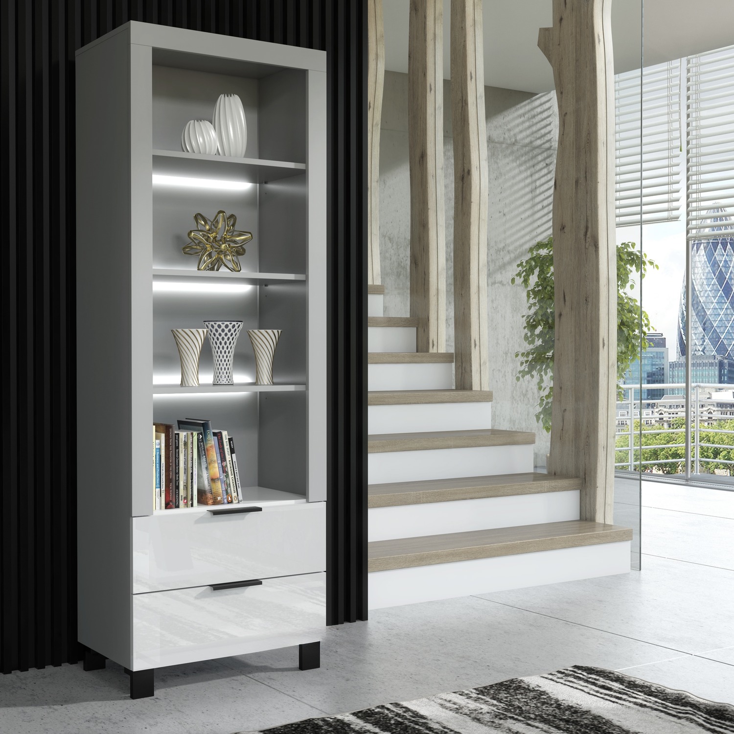 Enzo 18 Display Cabinet - White Led