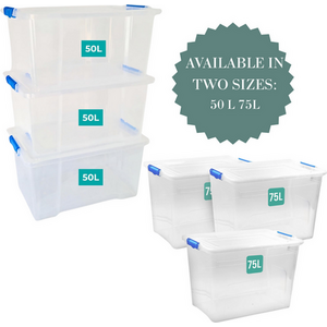 Clip Lock Clear Plastic Storage Boxes with Lids