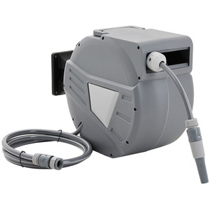 Wall Mounted Retractable Garden Hose Reel with Spray Nozzle