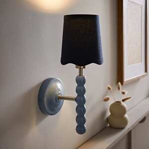 Bobbins Pastel Wall Light with Linen Scallop Shade
