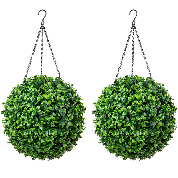 Artificial Laurel Topiary Balls Set of 2