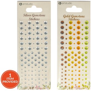 Gold or Silver Gemstone Sticker Sheet