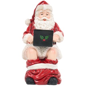 Santa On The Toilet Ornament