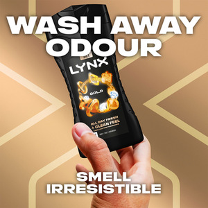 Gold / 3 Lynx Gold 12-H Refreshing Fragrance Shower Gel Body Wash for Men, 225ml shot 11029039