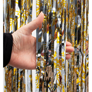 Shimmer Christmas Tinsel Curtain, 2M x 1M Yellow