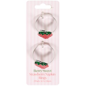 Pack of 2 Strawberry Napkin Rings