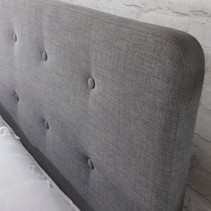 Charcoal / Small Double Home Source Ashbourne Grey Fabric Low Foot End Padded Bed Frame  shot 11457539