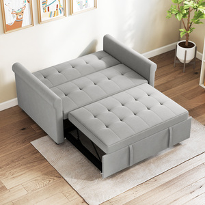 HOMCOM Convertible Pull Out 2 Seater Sofa Bed with Adjustable Backrest