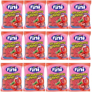 Fini Sweets Jelly Strawberry Rings Gummy Jellies 12 x 75 Grams