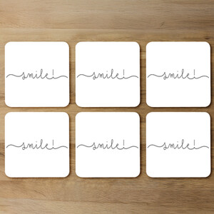 Text Smile Designer Coaster Set