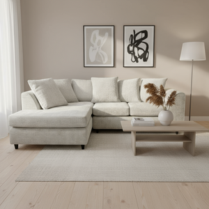 Jumbo Corner Sofa in Soft Chenille with Plush Chaise Extension