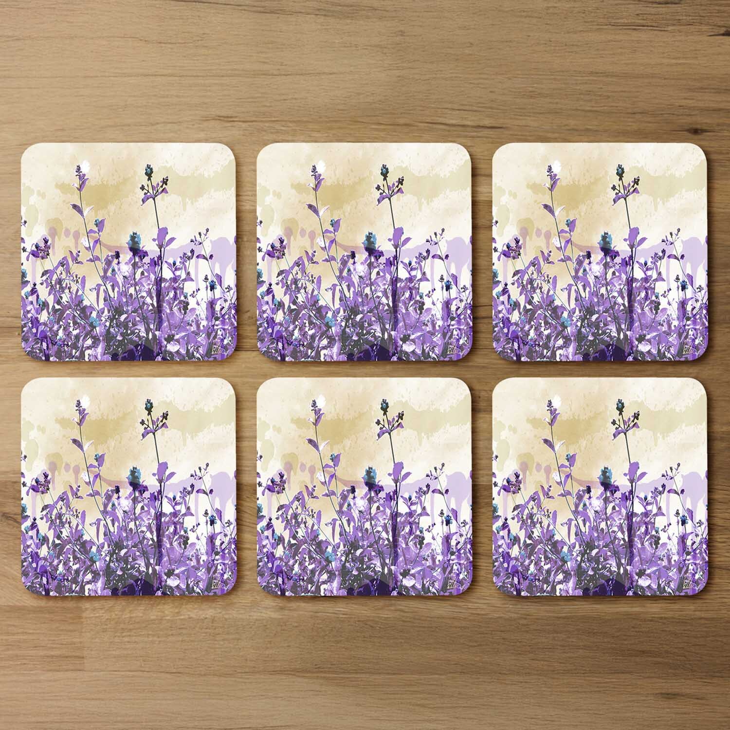 Image of Purple Flowers Coaster - Purple