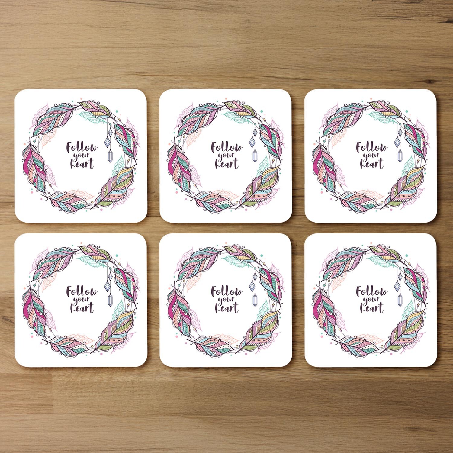 Image of Follow Your Heart Coaster - Pink