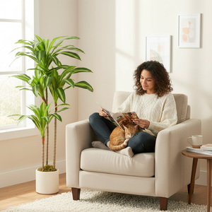 HOMCOM 120cm Artificial Dracaena Tree with Bendable Trunks