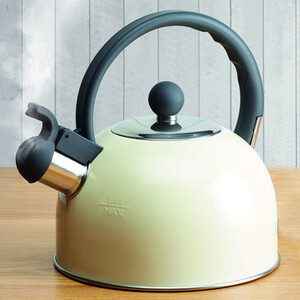Living Nostalgia Antique Cream Traditional 1.4 Litre Whistling Kettle